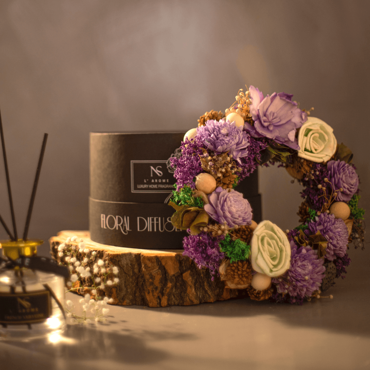 Lavender Floral Diffuser Box