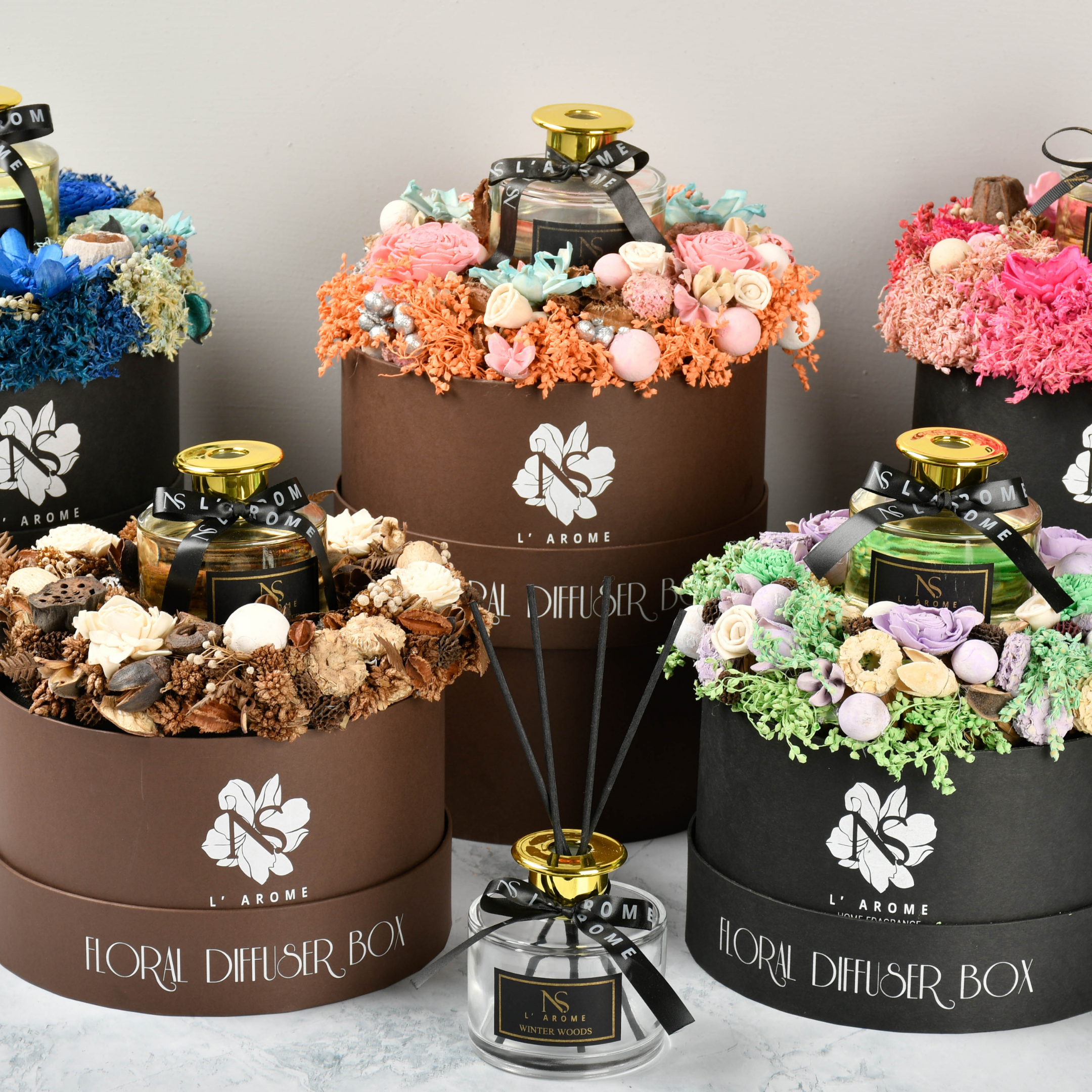 Blue Medley Floral Diffuser Box